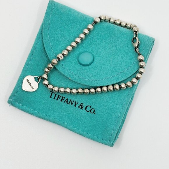 Tiffany Heart Tag Bead Bracelet - Picture 2 of 2
